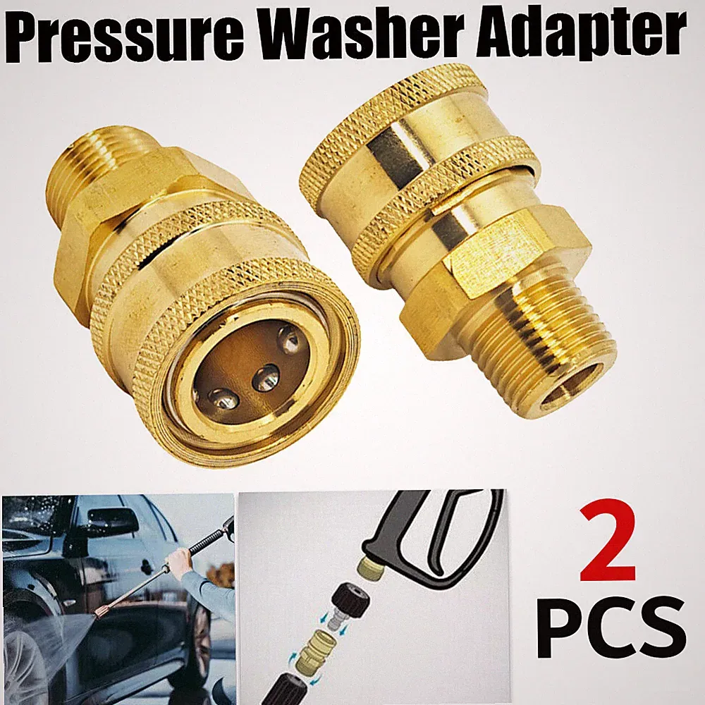 2PCS Pressure Washer 3/8" Male (NPT) Brass Quick Connect Coupler
