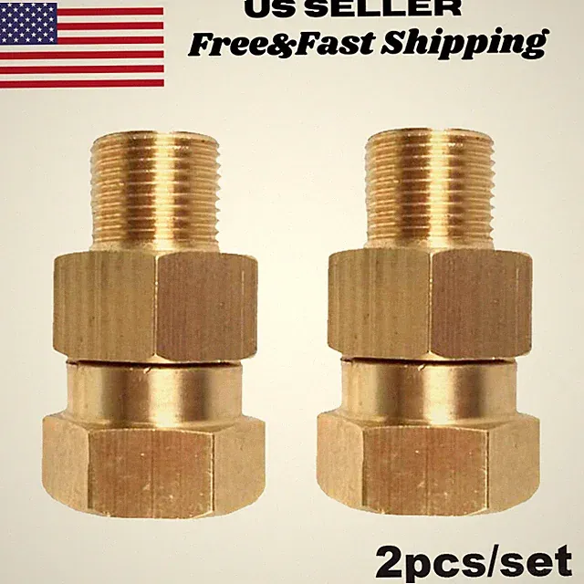 2PCS Pressure Washer 3/8" Male to Female NPT Brass Swivel Coupler 3200 PSI US