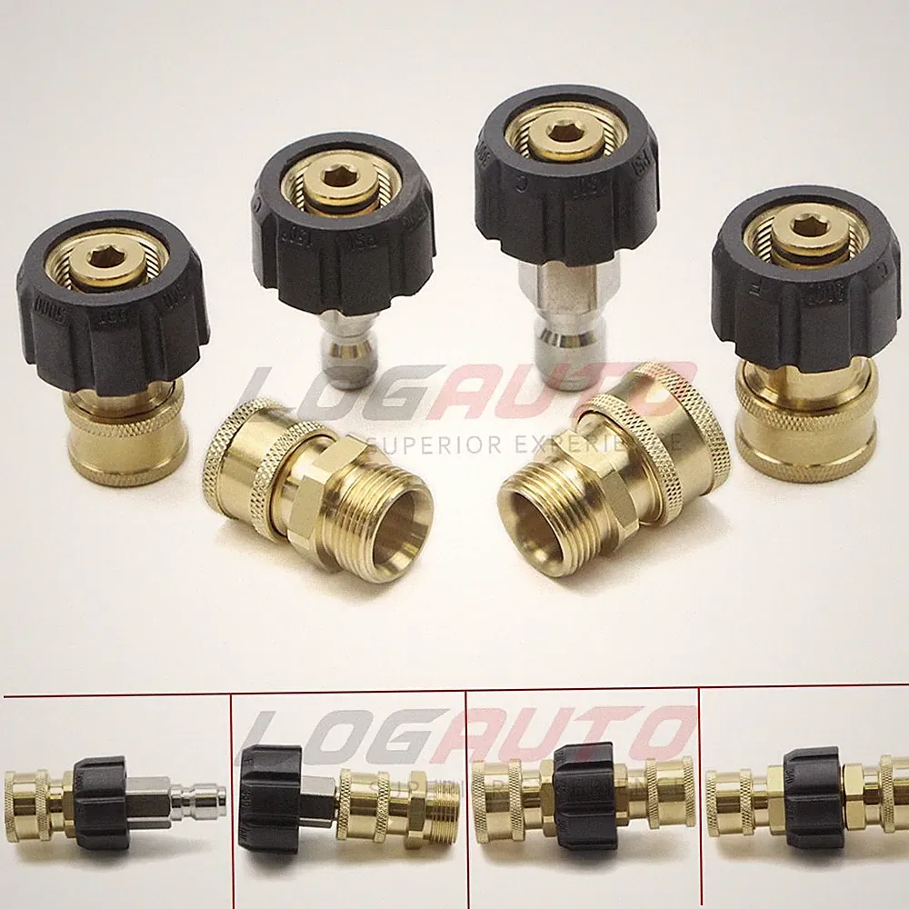 2Pcs Pressure Washer Adapter Quick Disconnect M22 Swivel to 1/4" or 3/8" Connect