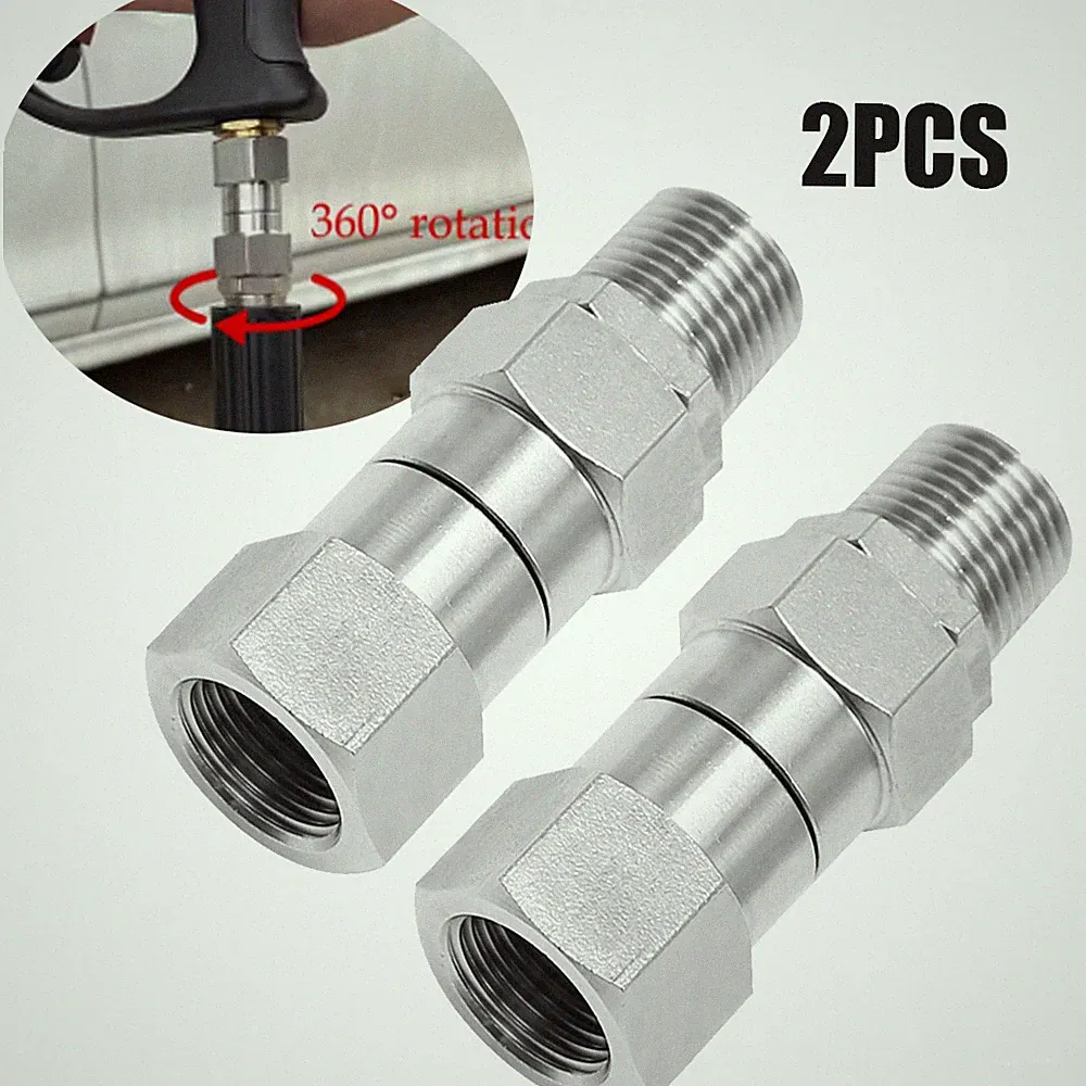 2PCS Tool Daily Pressure Washer Swivel, 3/8 Inch NPT-M Male Thread, 4500 PSI
