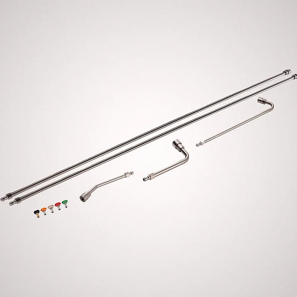 2x 60 Inch Pressure Washer Extension Wand Stainless Steel 1/4" QC & Curved Wands
