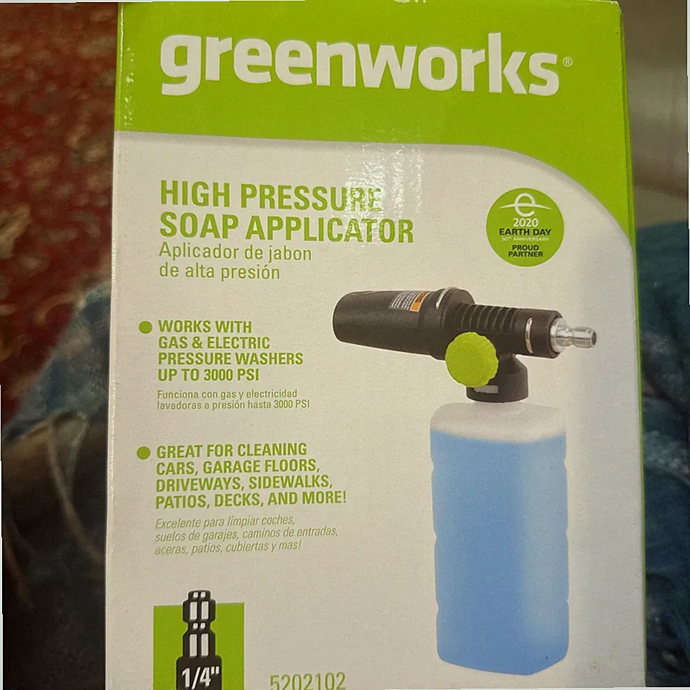 2X Greenworks High Pressure Soap Applicator Foam Cannon Car Washing Detailing