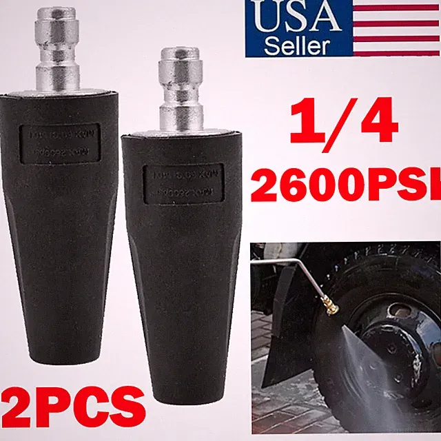 2x High Pressure Washer Jet Wash Dirt Blaster Rotating Turbo Nozzle Spray Tips