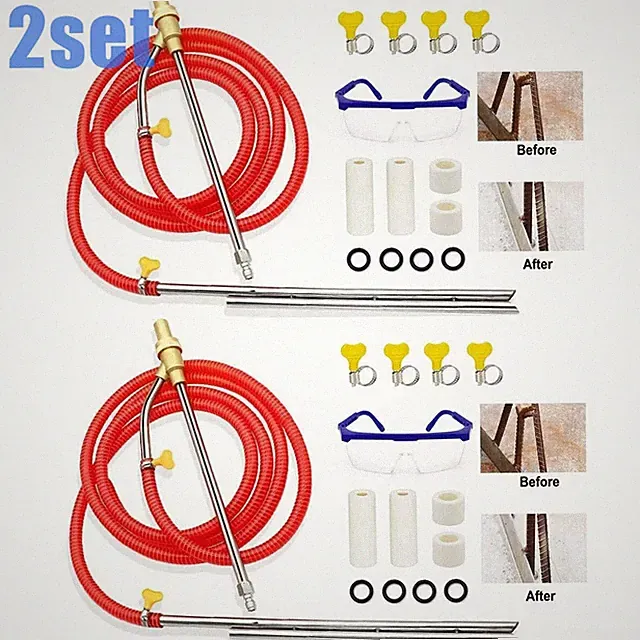 2x Pressure Washer Sandblasting Kit Wet Sandblaster Attachment, 5000PSI, 1/4Inch