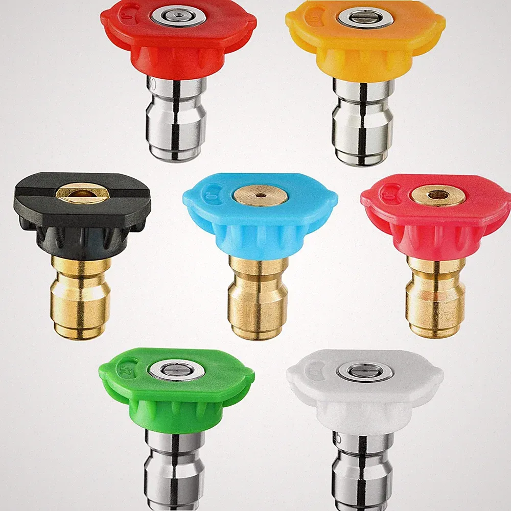 3.0 Pressure Washer Nozzle Tips Multiple Degrees 7 Pack - Brass Stainless Steel