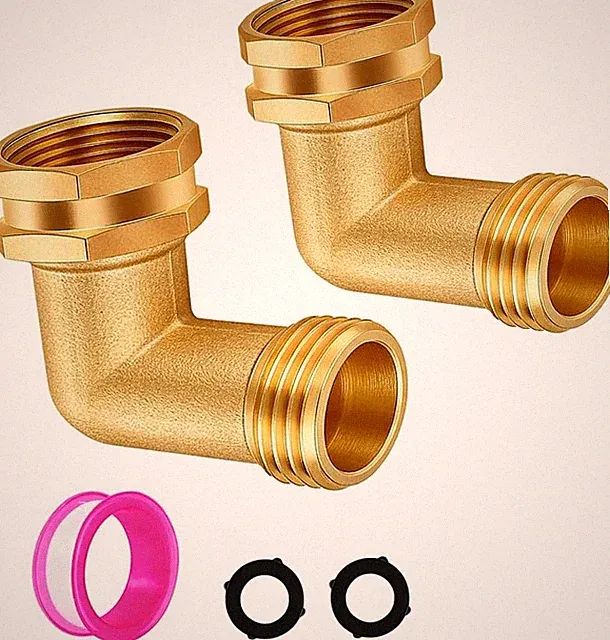 3/4" 90 Degree Brass Garden Hose Elbow Connector