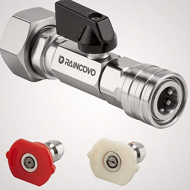 3/4 GHT Garden Hose Shut Off Valve to 1/4 Quick Connect Pressure Washer Adapter