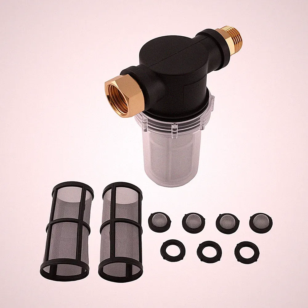 3/4 Inch Water Inline Filter Brass for Pressure Washer Garden Hose System