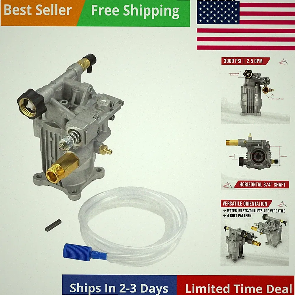 3/4" Shaft 3000 PSI Pressure Washer Pump for Mi-T-M JP-2703-8MHB, WP-2000-2MIB