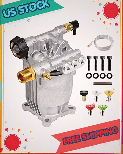 3/4" Shaft Horizontal Pressure Washer Pump 3400 PSI @ 2.5 GPM Replacement Pump
