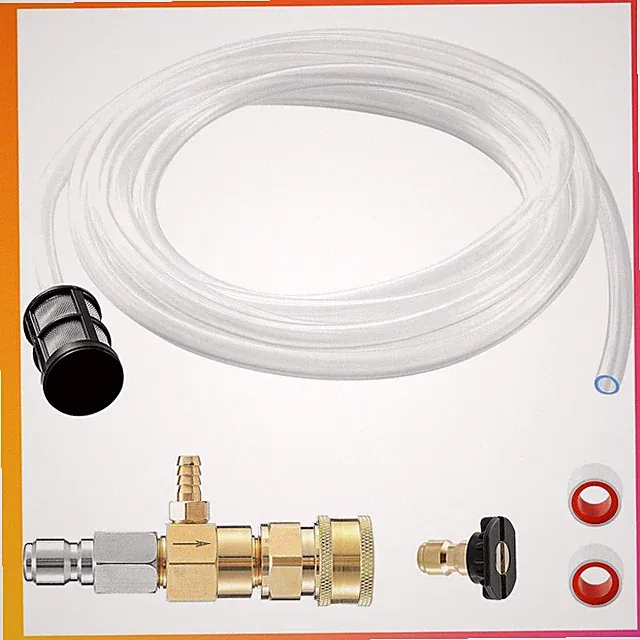 3-5 GPM 3/8 Quick Connect Pressure Washer Downstream Injector Chemical Siphon Ho
