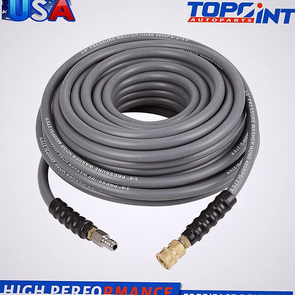 3/8" 4200 psi Hot Water Rubber Pressure Washer Hose 100ft Gray Brand New
