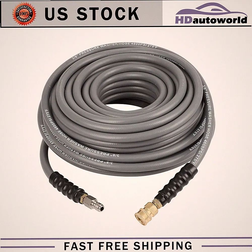 3/8" 4200 psi Hot Water Rubber Pressure Washer Hose 100ft Gray Brand New