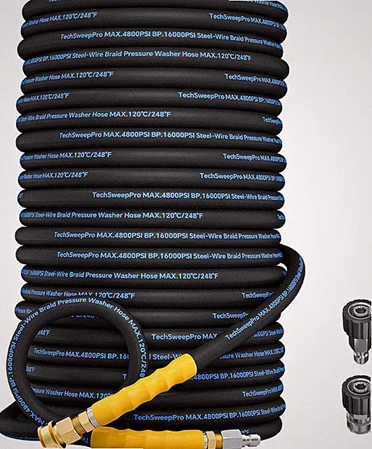 3/8" 4800PSI Pressure Washer Hose 100Ft for Cold and Hot Water Max 248°F with 3/