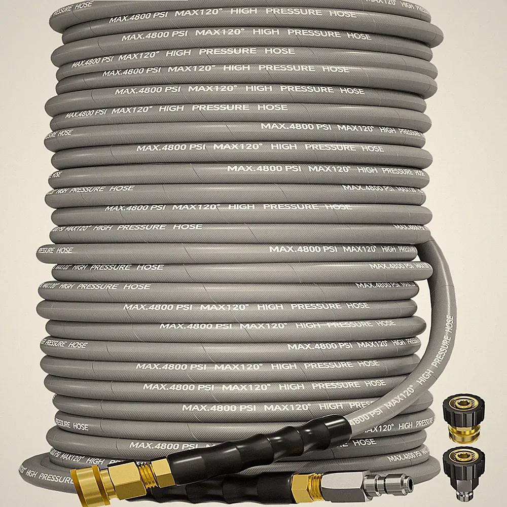 3/8" 4800PSI Pressure Washer Hose 200FT with Swivel Quick Connect Max 248°F