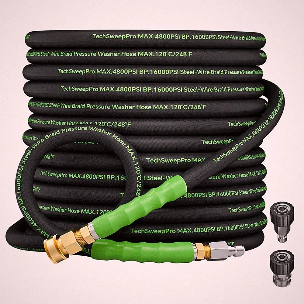 3/8" 4800PSI Pressure washer hose 50ft for cold and hot water Max 248°F with...