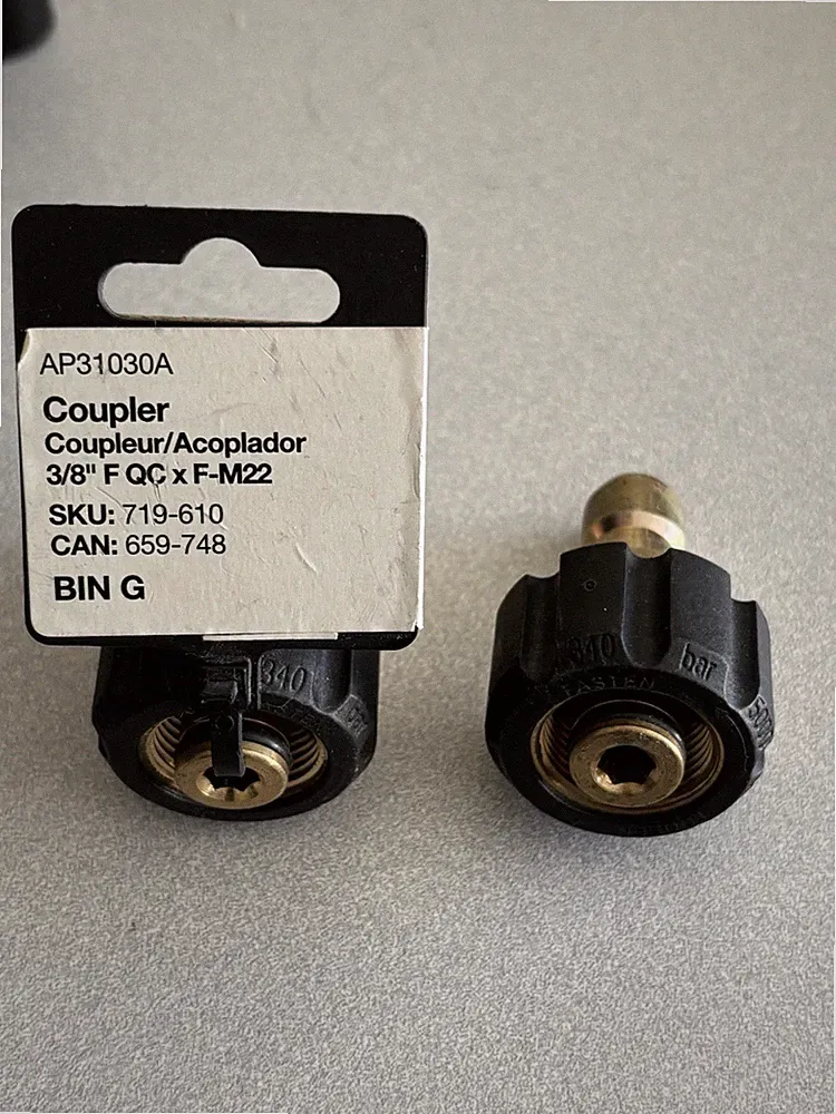 3/8" COUPLER SET FOR PRESSURE WASHER