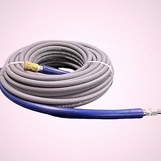 3/8 Ft. X 100 Ft. Gray Pressure Washer Replacement Hose, Non-Marking with Quick