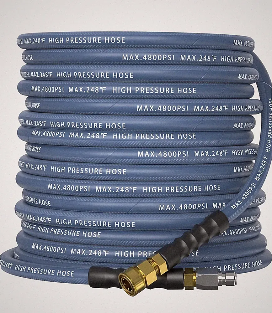 3/8" ID Pressure Washer Hose 25ft 4800 PSI SteelBraided Swivel Quick Connect