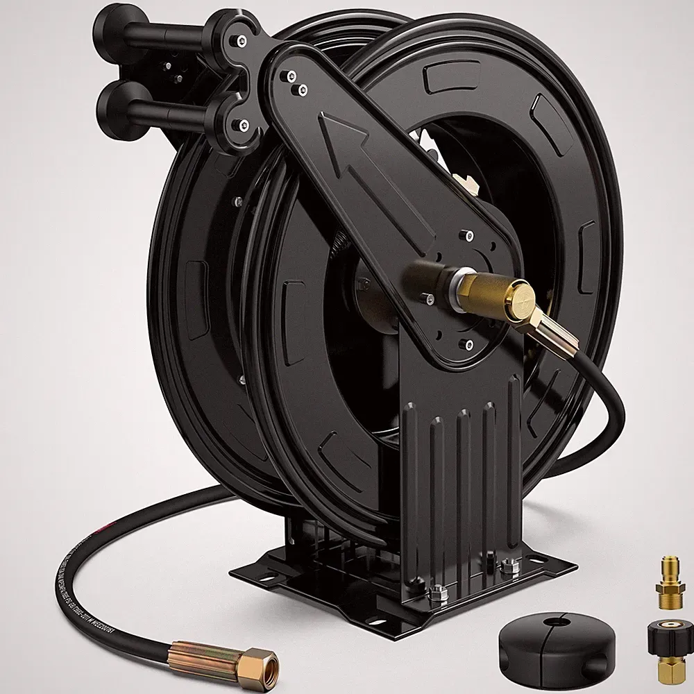 3/8 in x 50 ft Pressure Washer Hose Reel Retractable Pressure Washer Reel, Auto