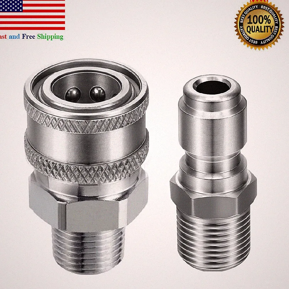 3/8’’ Male Thread Fitting Pressure Washer Adapter Set Quick Connect Kit 5000 PSI