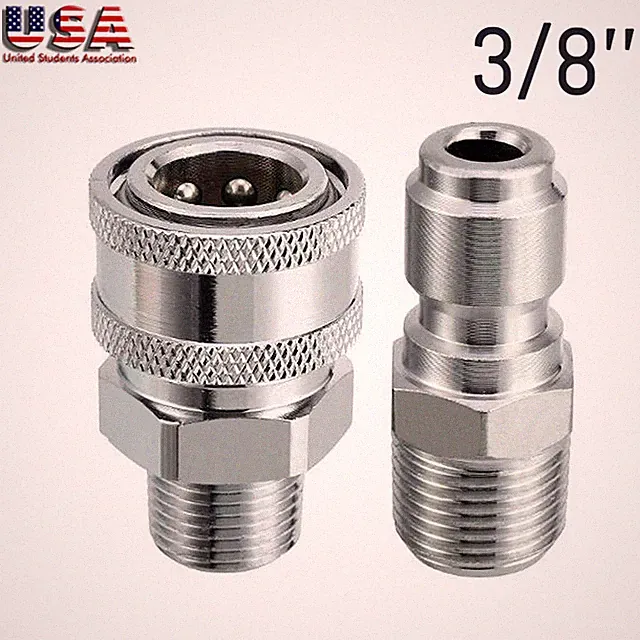 3/8" Male Thread Fitting Pressure Washer Adapter Set Quick Connect Kit 5000 PSI