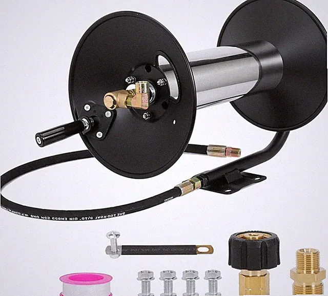 3/8" NPT Pressure Washer Hose Reel Power Washer Hose Reel,4000 PSI, 100FT