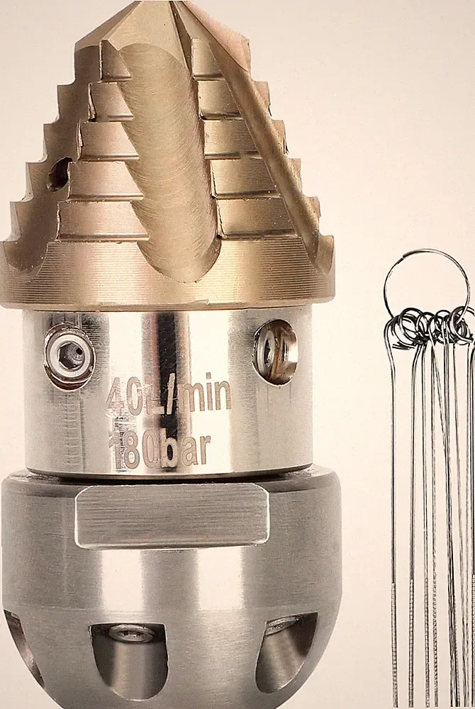 3/8 NPT Sewer Jetter Nozzle 360 Rotating Stainless Steel Pressure Washer 40 L Mi