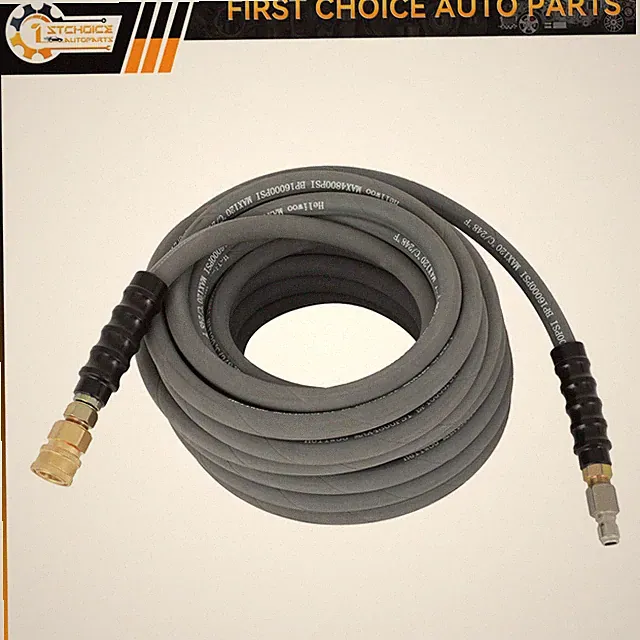 3/8" Pressure Washer Hose - 4000PSI 50FT Length Gray With Couplers