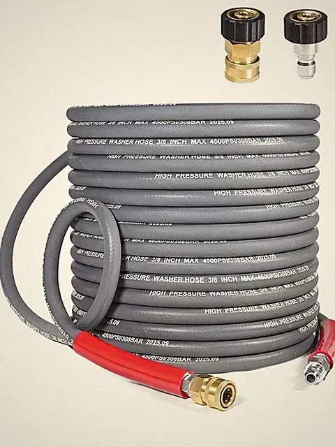 3/8″ Pressure Washer Hose 50 FT — 4500 PSI Steel-Braided Non-Marking
