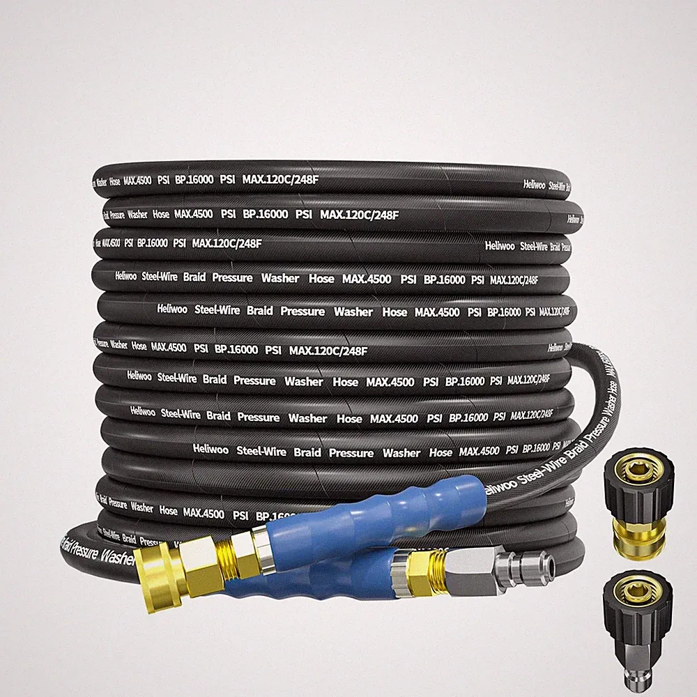 3/8" Pressure Washer Hose 50 FT Non Marking, Hot Water Commercial Power Washe...