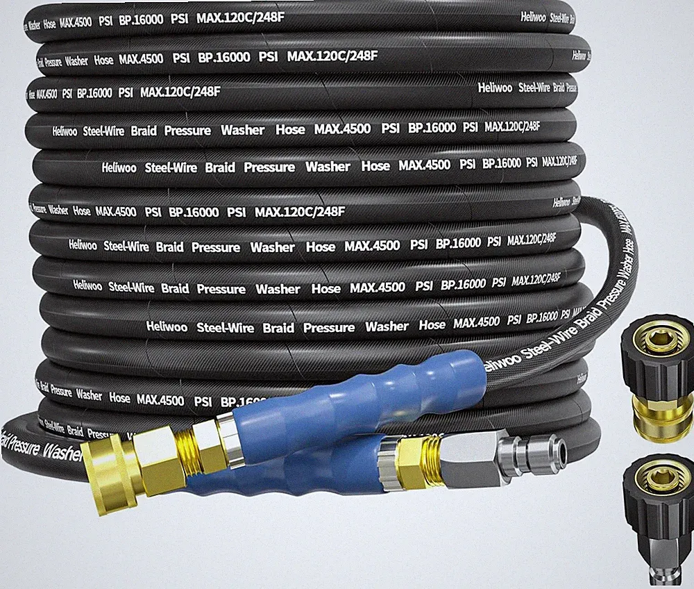 3/8" Pressure Washer Hose 50 FT Non Marking, Hot Water Commercial Power Washer H