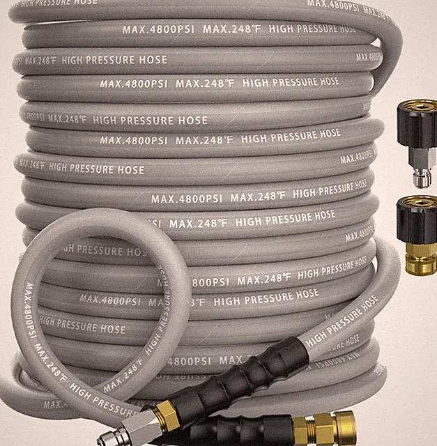 3/8" Pressure Washer Hose 50FT 4800 PSI, Kink Resistant Steel Braided Layer & No