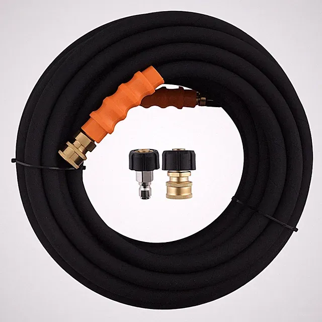 3/8" Pressure Washer Hose 70FT 4800PSI M22 Coupler Steel Wire Braid
