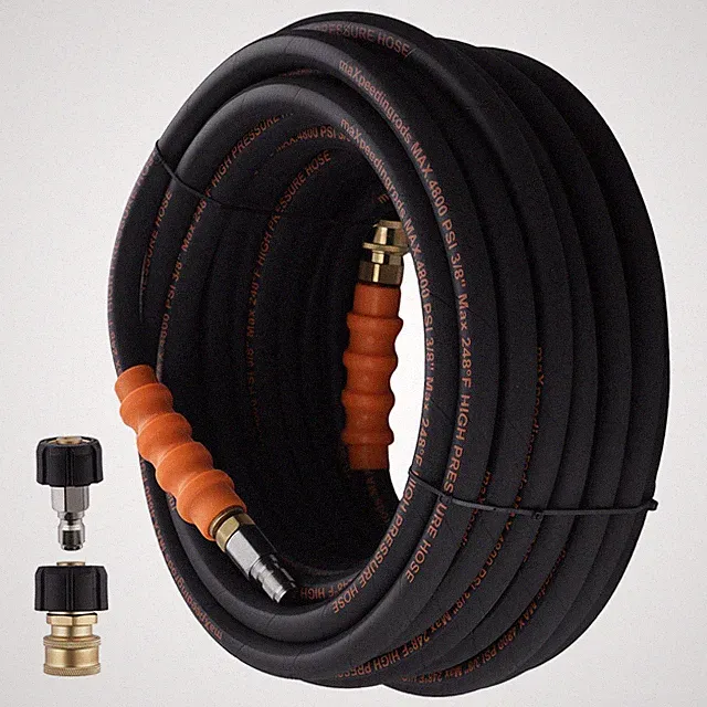 3/8" Pressure Washer Hose 70FT 4800PSI Steel Wire Braid w/ Quick Connect Coupler