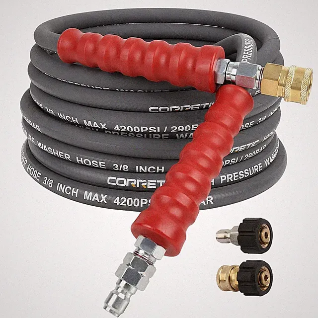 3/8" Pressure Washer Hose for Cold and Hot Water, 4200psi Power Washer Hose w...