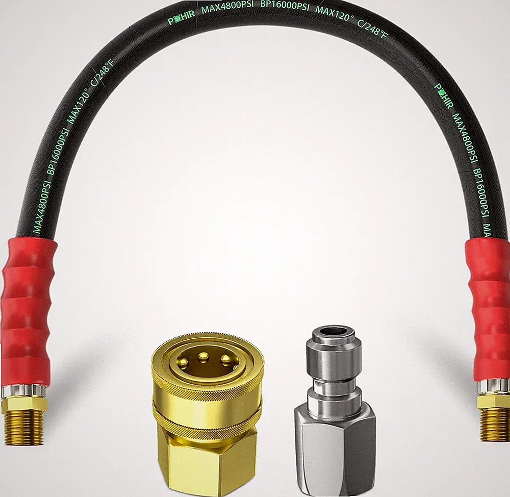 3/8" Pressure Washer Whip Hose 2FT, Short Reel Connector for Power Washing, 248