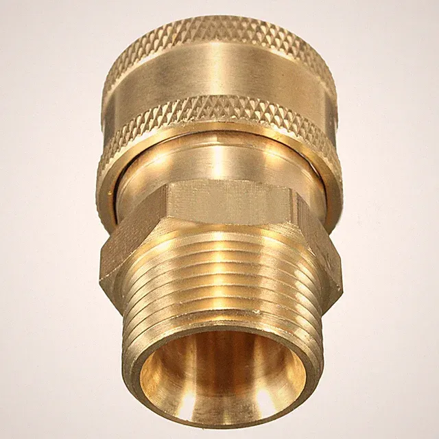 3/8 Quick Connect Brass Coupler x M22 - 15mm Fits Sun Joe/AR Blue Clean Hose