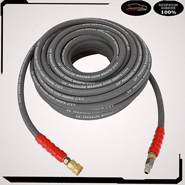 3/8" x 100ft 6000psi High Water Pressure Washer Hose Non-Marking 2 Wire Braid