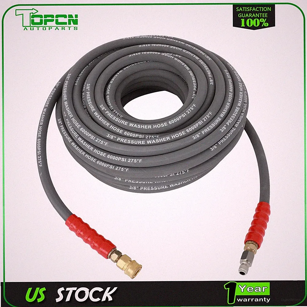 3/8" x 100ft 6000psi Hot Water Pressure Washer Hose 2-Braid R2 Gray