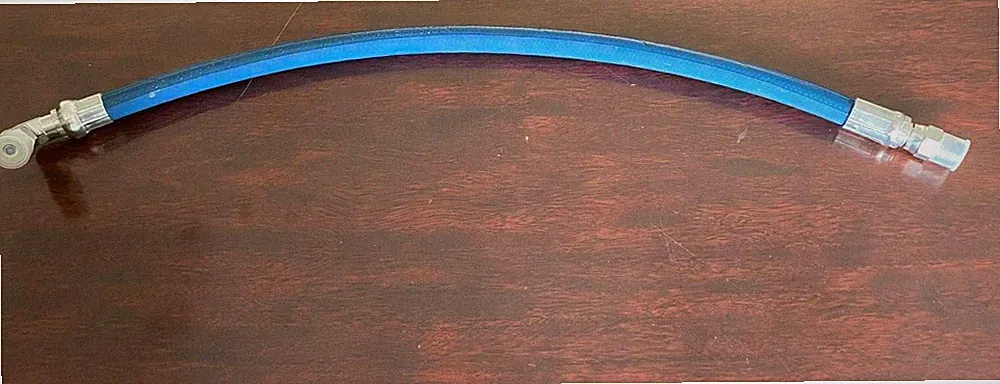 3/8" x 3' Blue 4,000 PSI Pressure Washer Jumper Hose 1 male pipe swivel 90
