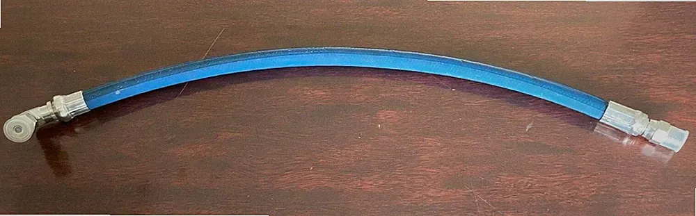 3/8" x 4' Blue 4,000 PSI Pressure Washer Jumper Hose 1 male pipe swivel 90