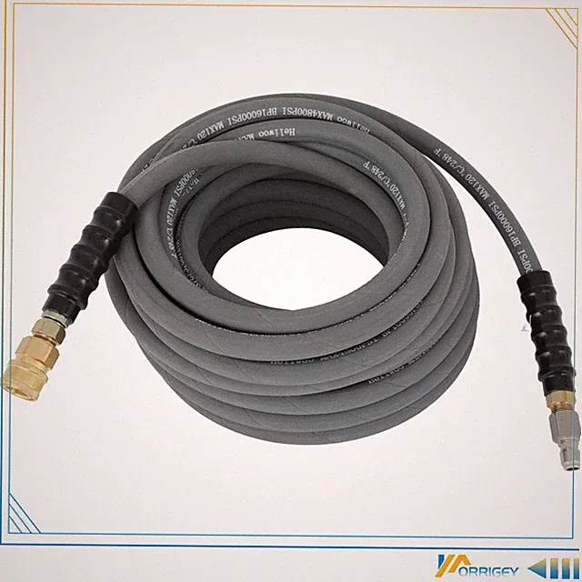 3/8" x 50ft 4000psi Water Pressure Washer Hose Non-Marking Gray With Couplers
