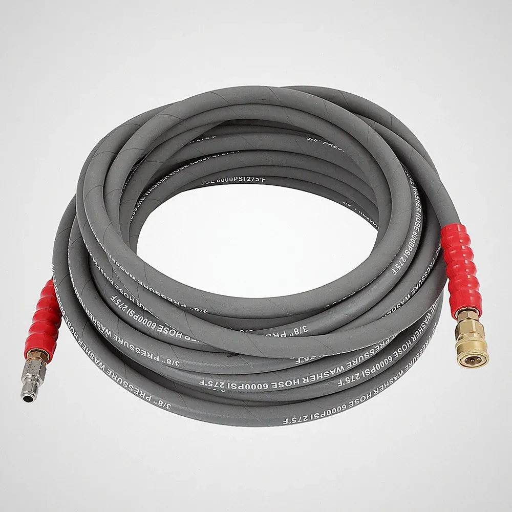 3/8" x 50ft 6000psi Hot Water Pressure Washer Hose Non-Marking 2-Braid R2 Gray