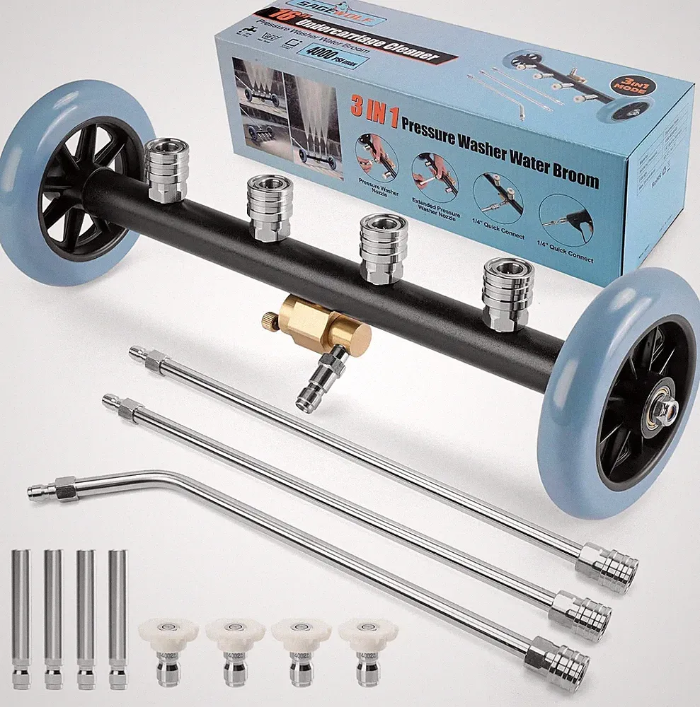 3-In-1 under Carriage Pressure Washer, 16 Inch Pressure Washer Water Broom
