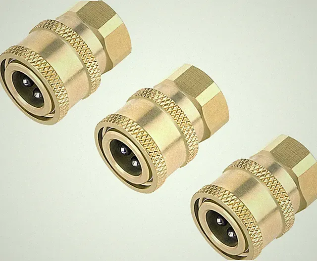 3 Pack Pressure Washer Coupler, Brass Fittings, 1/4 Inch Quick Connect to Female