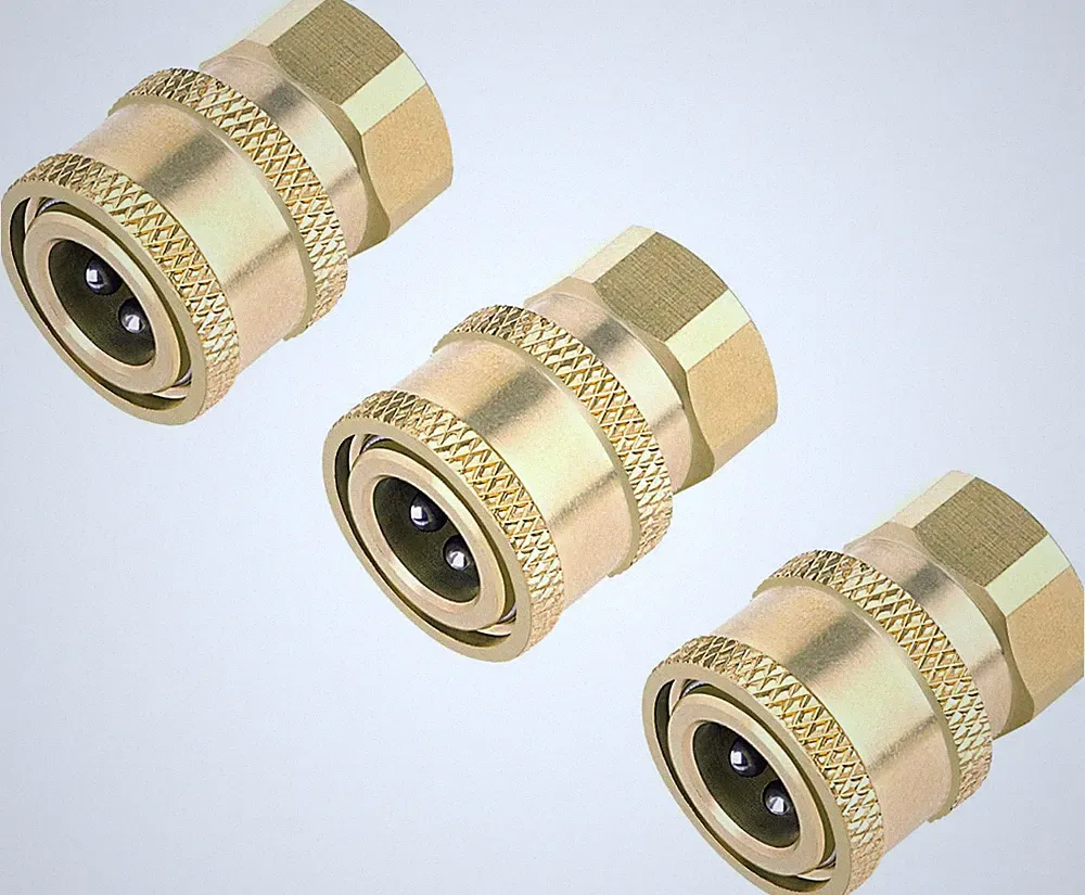 3 Pack Pressure Washer Coupler Brass Fittings 1/4 Inch Quick Connect To Female N