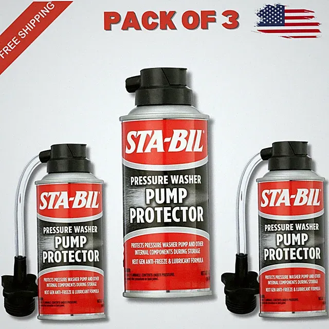 3 PACK-Pressure Washer Pump Protector Pistons Seal Saver Anti-Freeze STA-BIL 4oZ