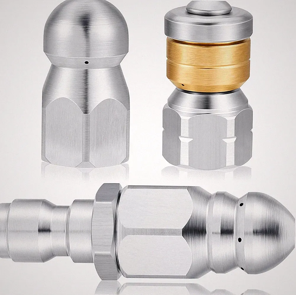 3 Pcs Pressure Washer Sewer Jetter Nozzle Kit Stainless Steel Rotating