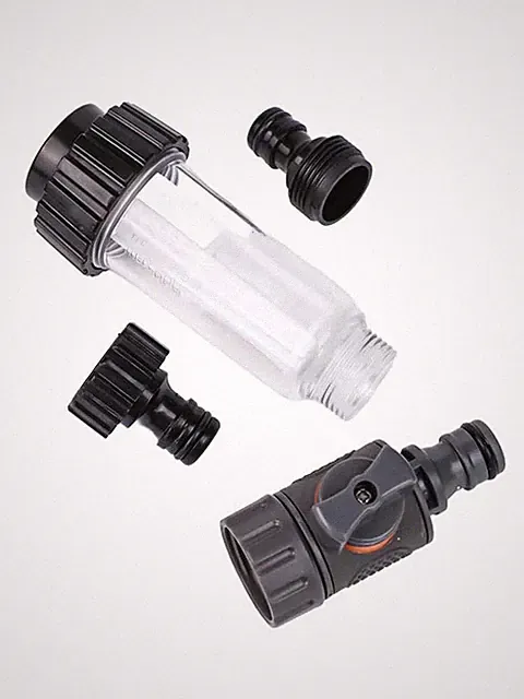 3 Piece Water Filter Set with Valve for Pressure Washers and Garden Use